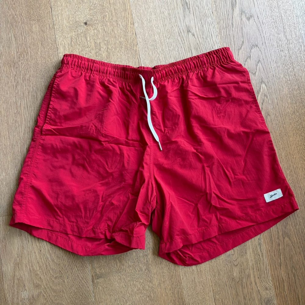 Bather Men's Red Swim Trunks with Drawstring